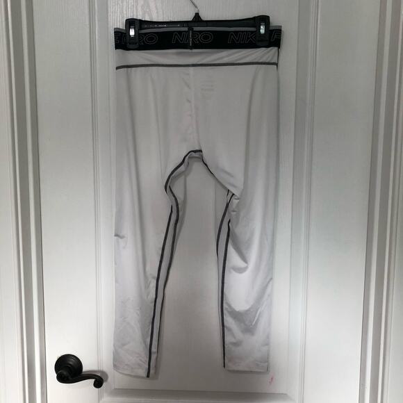Nike Pro Dri-Fit Mens Leggings Sz Large White Logo‎ Preppy Tight Fit Activewear - Picture 5 of 10